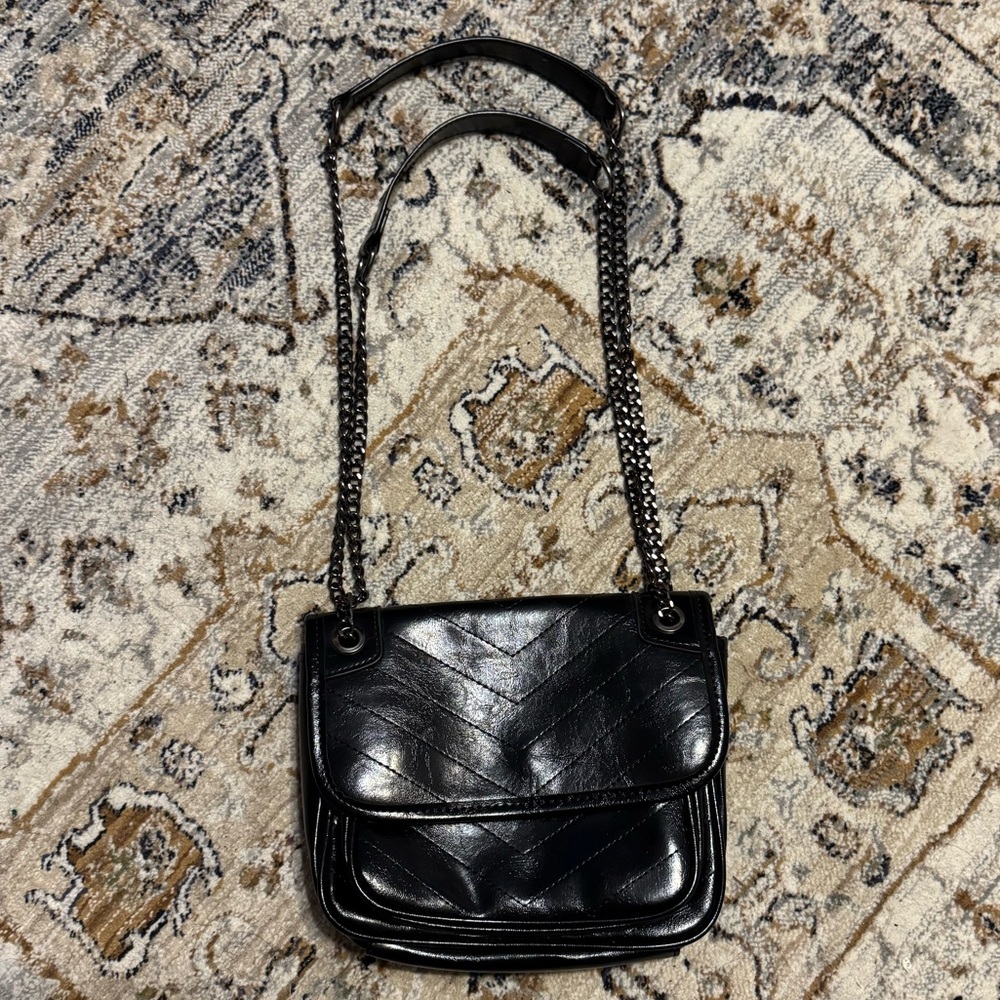 Black Leather Shoulder Bag